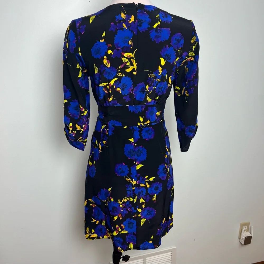 Yumi Kim 100% Silk Floral V-Neck Midi Wrap Dress Women’s Size Small - Picture 9 of 14